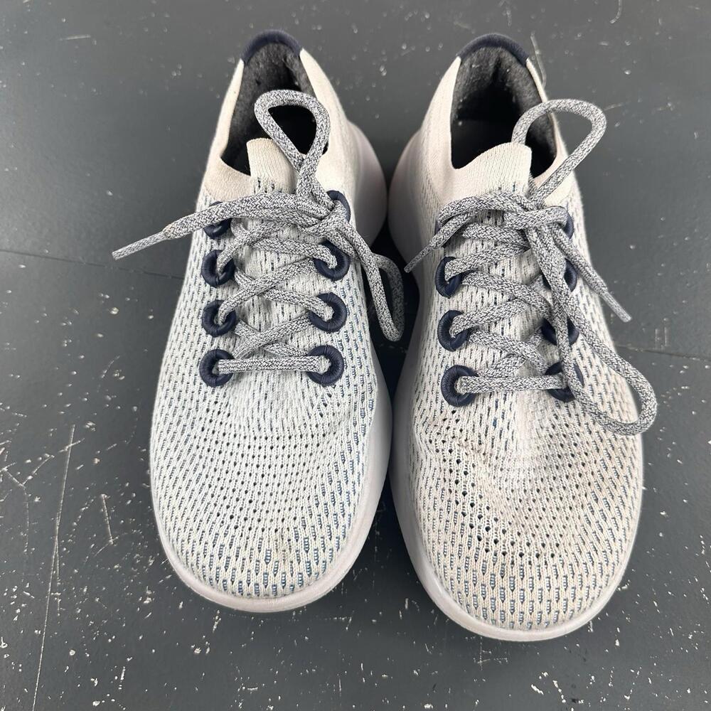 All Birds Tree Dasher White Blue ReRun Mesh Run Walk Womens 9 - Picture 3 of 9